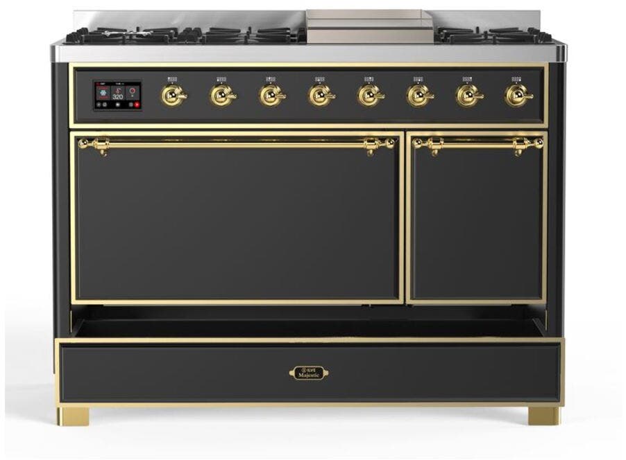 Ilve UM12FDQNS3MGG Natural Gas In Matte Graphite W/ Brass Trim
