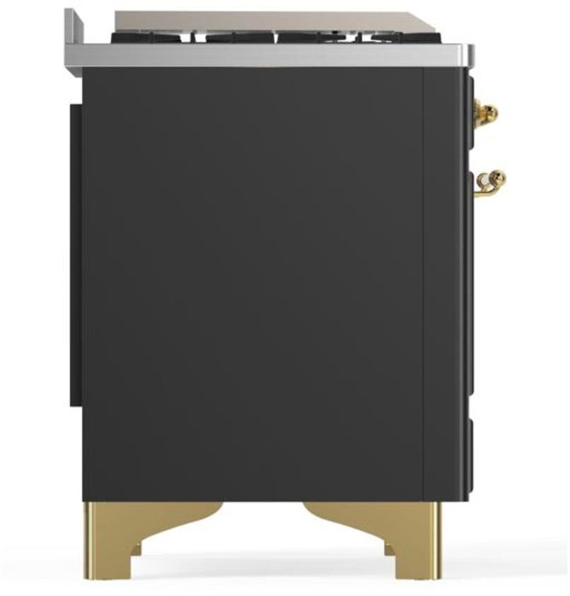 Ilve UM12FDQNS3MGGLP Liquid Propane In Matte Graphite W/ Brass Trim