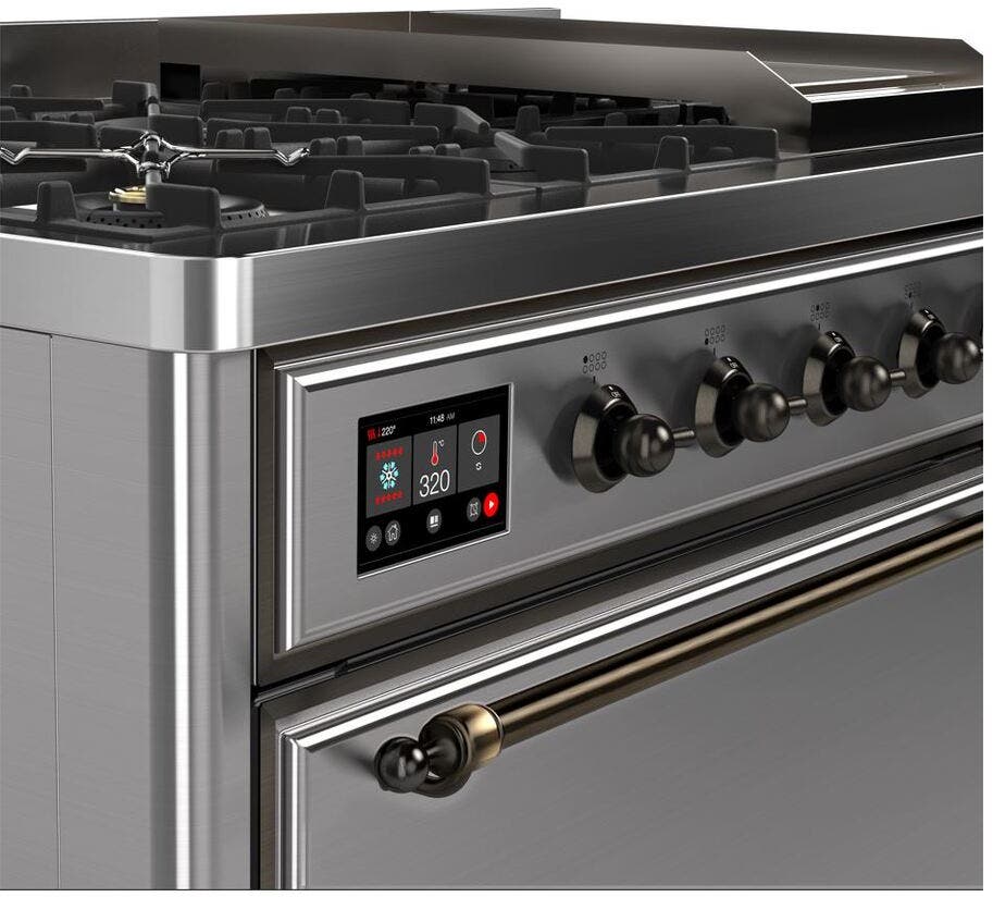 Ilve UM12FDQNS3SSBLP Liquid Propane In Stainless Steel W/ Bronze Trim