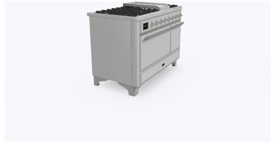 Ilve UM12FDQNS3SSC Natural Gas In Stainless Steel W/ Chrome Trim