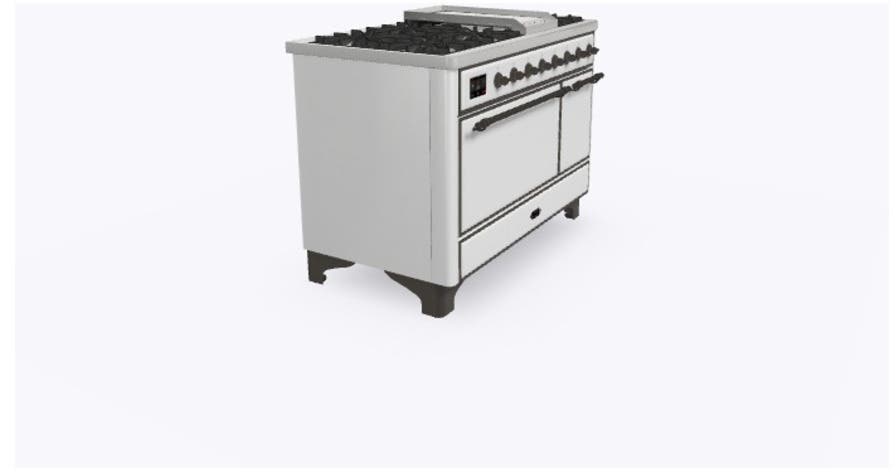 Ilve UM12FDQNS3WHB Natural Gas In White W/ Bronze Trim
