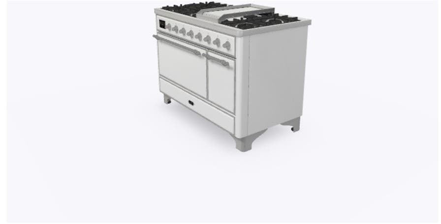 Ilve UM12FDQNS3WHCLP Liquid Propane In White W/ Chrome Trim