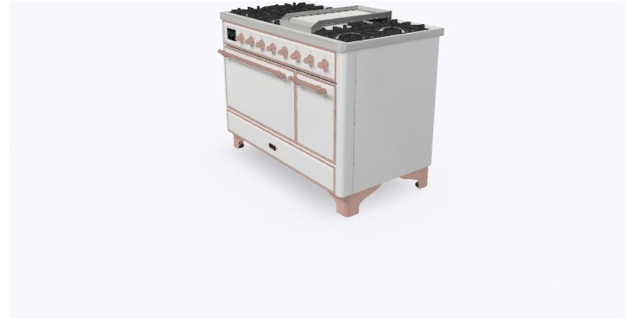 Ilve UM12FDQNS3WHP Natural Gas In White W/ Copper Trim
