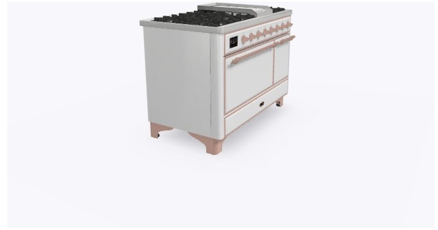 Ilve UM12FDQNS3WHPLP Liquid Propane In White W/ Copper Trim