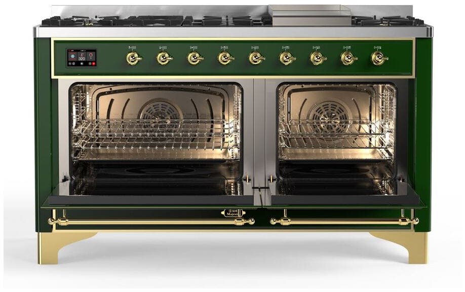Ilve UM15FDNS3EGGLP Liquid Propane In Emerald Green W/ Brass Trim