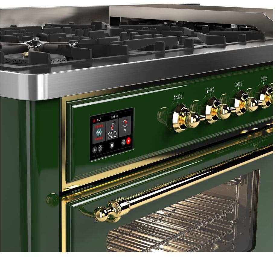 Ilve UM15FDNS3EGGLP Liquid Propane In Emerald Green W/ Brass Trim