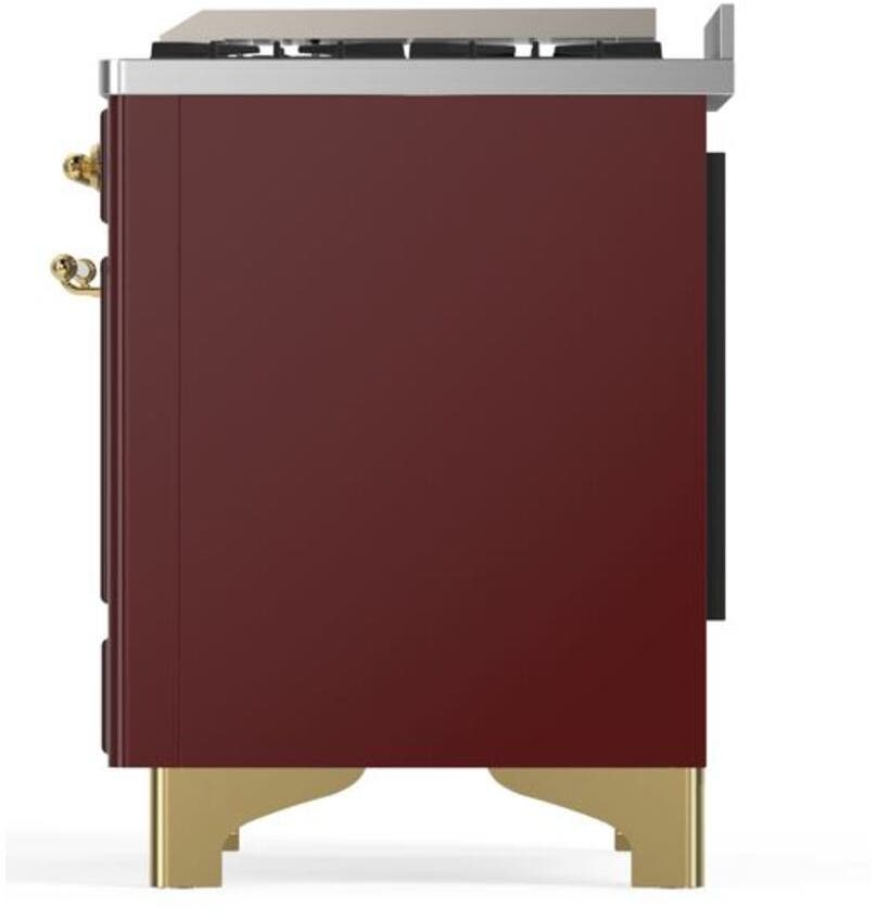 Ilve UM15FDQNS3BUGLP Liquid Propane In Burgundy W/ Brass Trim
