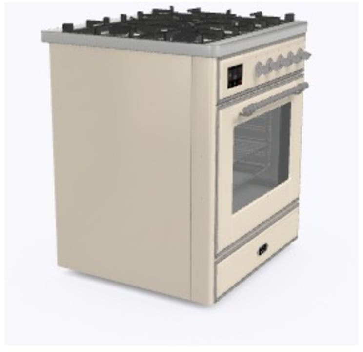Ilve UM30DNE3AWC Natural Gas In Antique White W/ Chrome Trim