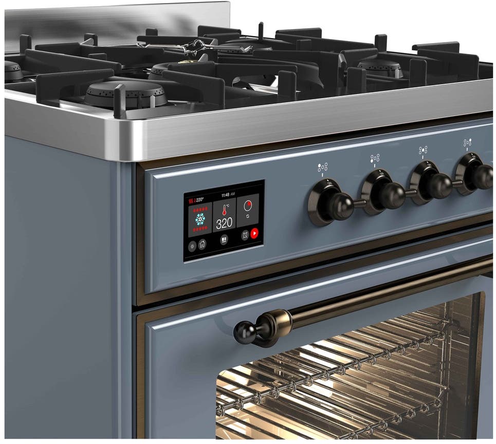 Ilve UM30DNE3BGB Natural Gas In Blue Grey W/ Bronze Trim