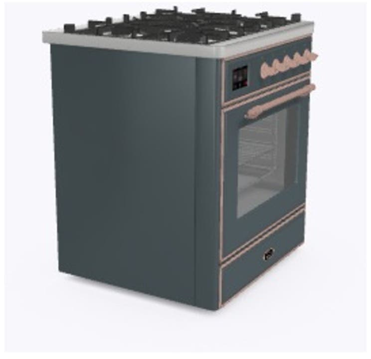Ilve UM30DNE3BGP Natural Gas In Blue Grey W/ Copper Trim