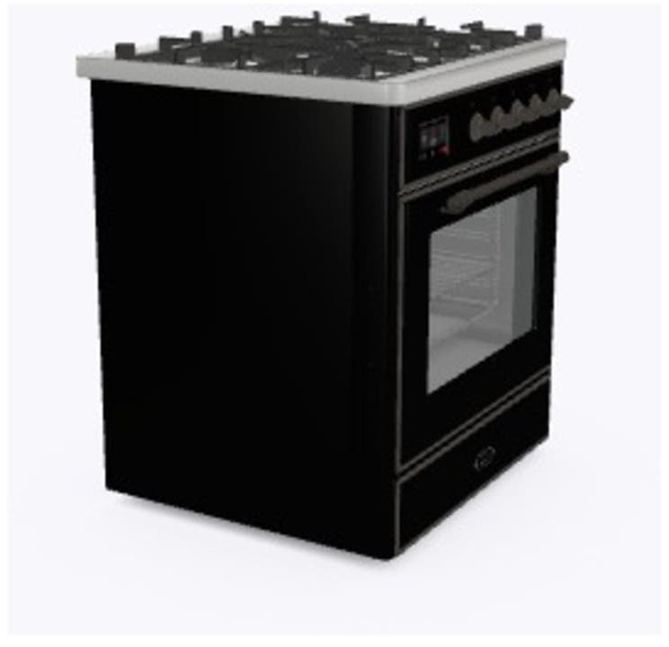 Ilve UM30DNE3BKB Natural Gas In Glossy Black W/ Bronze Trim