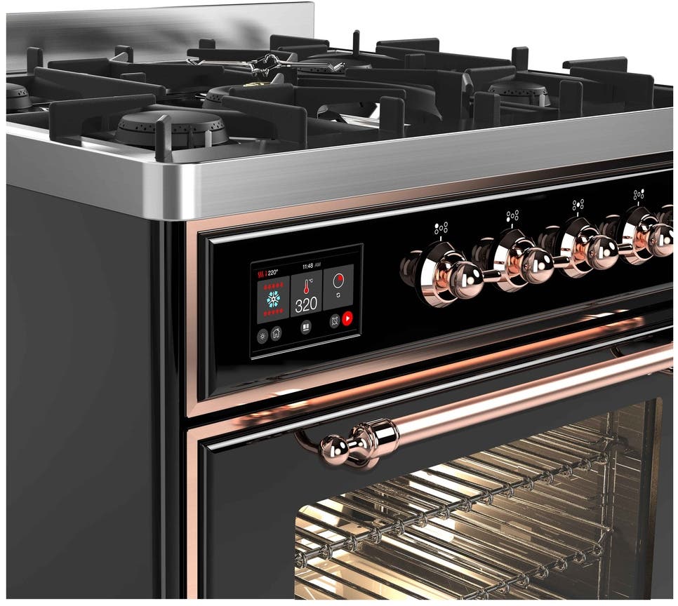 Ilve UM30DNE3BKP Natural Gas In Glossy Black W/ Copper Trim