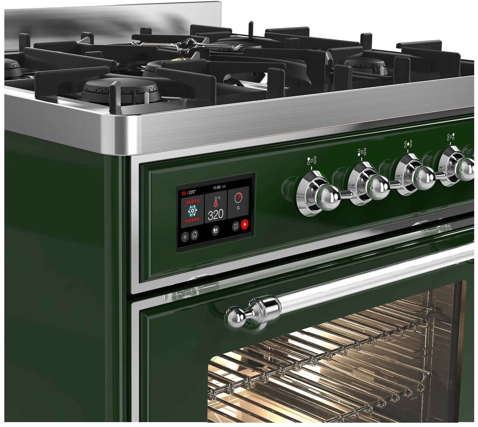 Ilve UM30DNE3EGC Natural Gas In Emerald Green W/ Chrome Trim