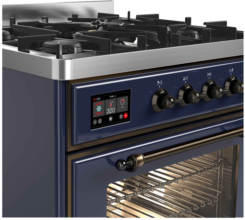 Ilve UM30DNE3MBB Natural Gas In Midnight Blue W/ Bronze Trim