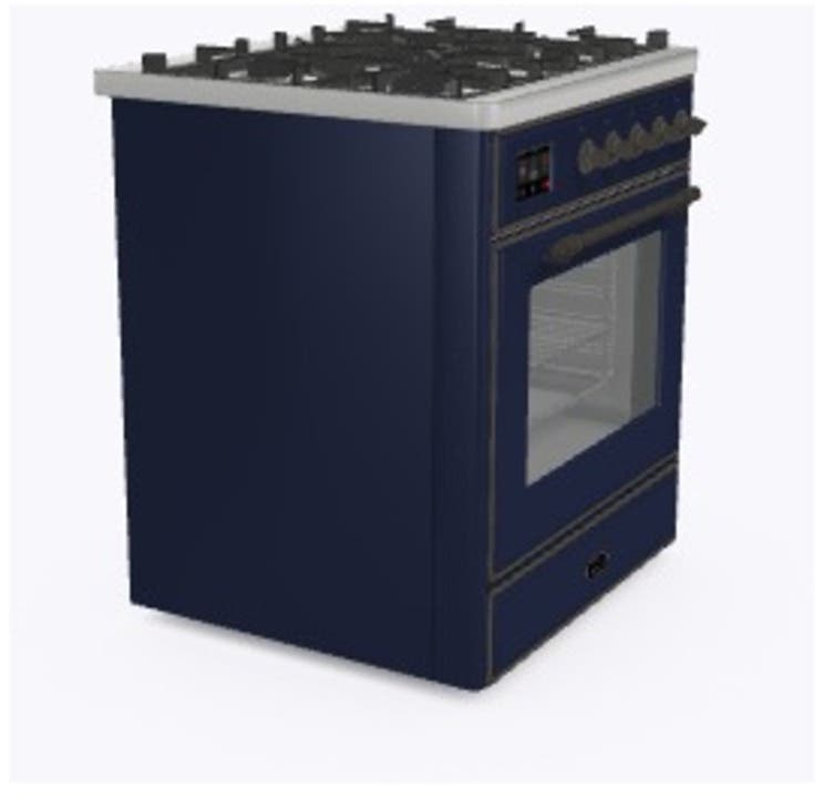Ilve UM30DNE3MBB Natural Gas In Midnight Blue W/ Bronze Trim