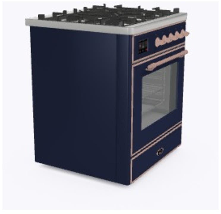 Ilve UM30DNE3MBP Natural Gas In Midnight Blue W/ Copper Trim