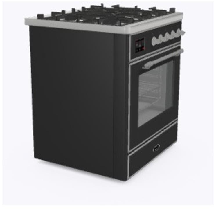 Ilve UM30DNE3MGC Natural Gas In Matte Graphite W/ Chrome Trim