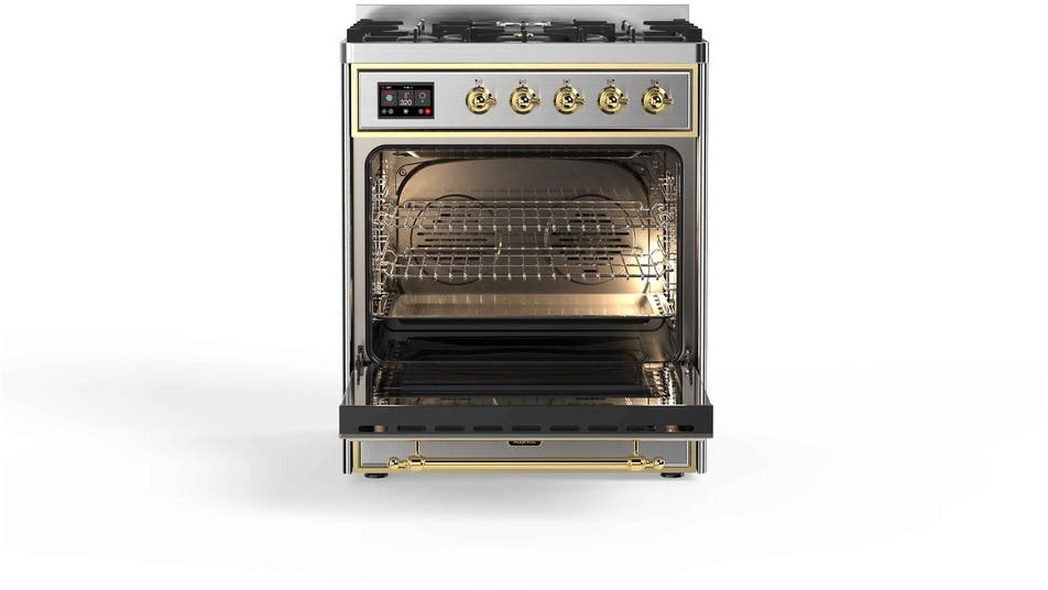 Ilve UM30DNE3SSG Natural Gas In Stainless Steel W/ Brass Trim