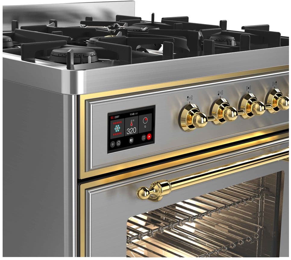 Ilve UM30DNE3SSG Natural Gas In Stainless Steel W/ Brass Trim