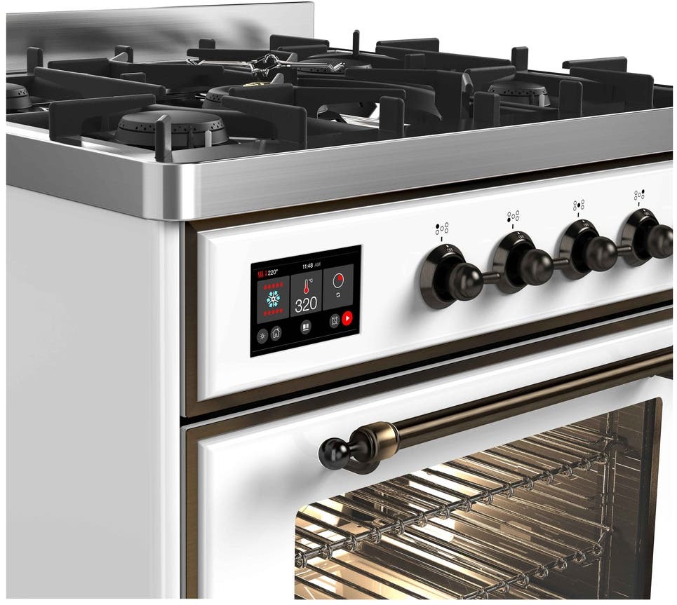 Ilve UM30DNE3WHB Natural Gas In White W/ Bronze Trim
