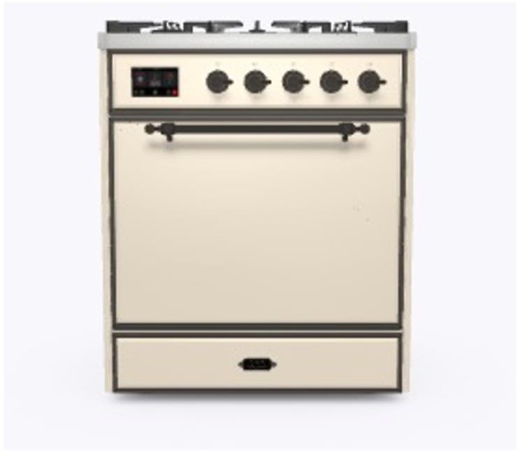 Ilve UM30DQNE3AWB Natural Gas In Antique White W/ Bronze Trim