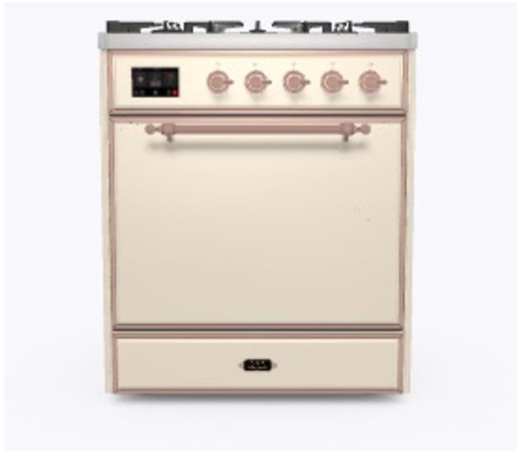 Ilve UM30DQNE3AWP Natural Gas In Antique White W/ Copper Trim