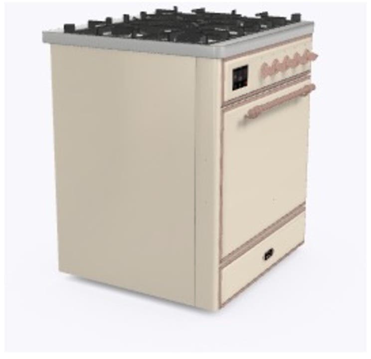 Ilve UM30DQNE3AWP Natural Gas In Antique White W/ Copper Trim