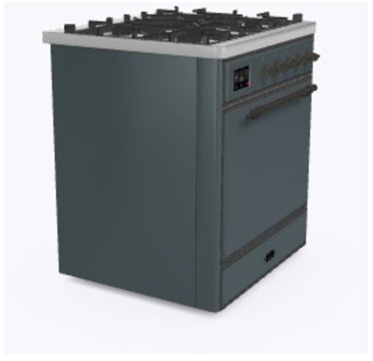 Ilve UM30DQNE3BGBLP Liquid Propane In Blue Grey W/ Bronze Trim