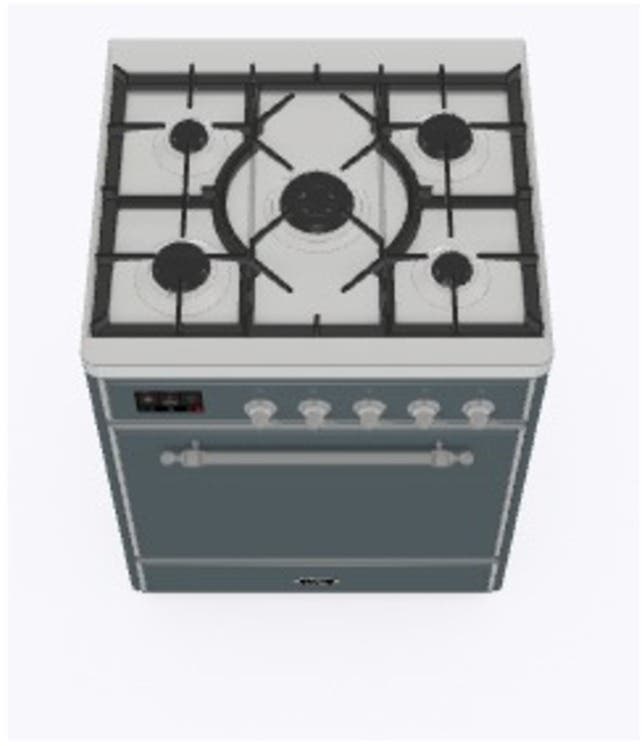 Ilve UM30DQNE3BGC Natural Gas In Blue Grey W/ Chrome Trim