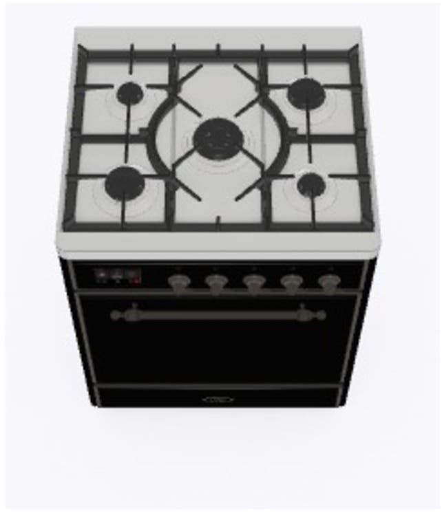 Ilve UM30DQNE3BKB Natural Gas In Glossy Black W/ Bronze Trim