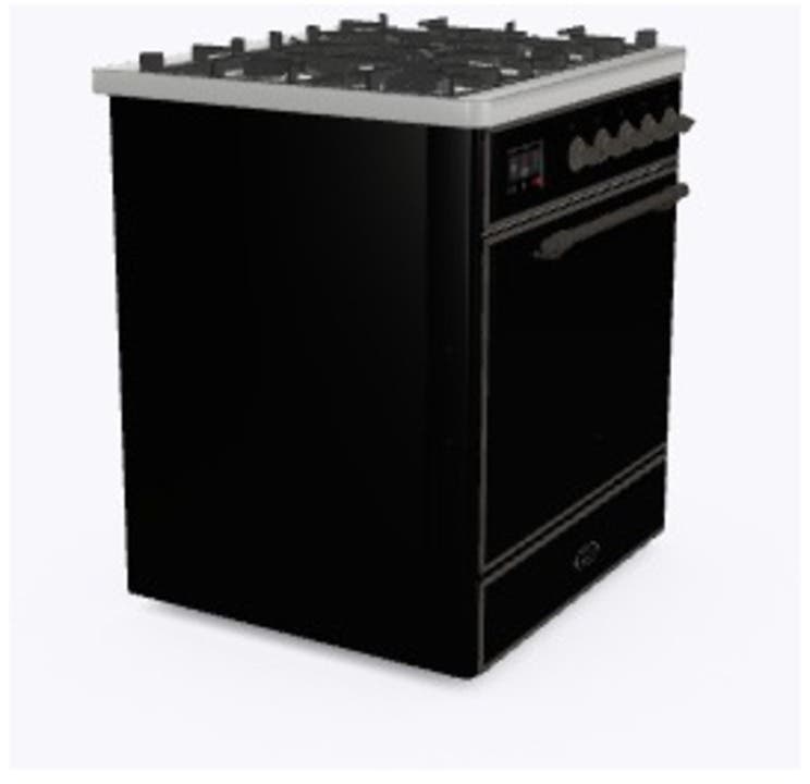 Ilve UM30DQNE3BKB Natural Gas In Glossy Black W/ Bronze Trim