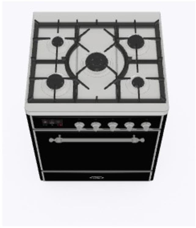 Ilve UM30DQNE3BKCLP Liquid Propane In Glossy Black W/ Chrome Trim
