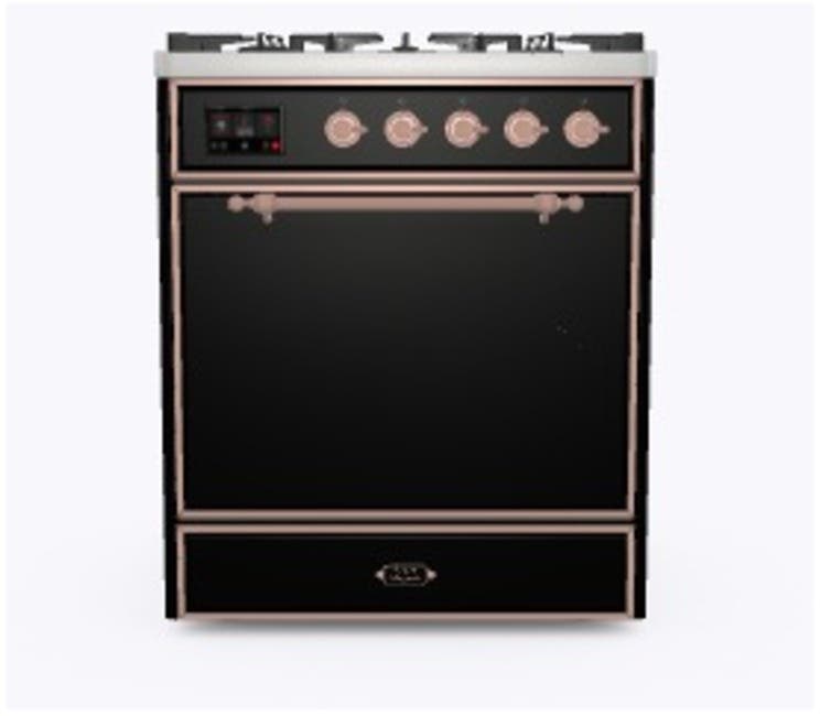 Ilve UM30DQNE3BKP Natural Gas In Glossy Black W/ Copper Trim