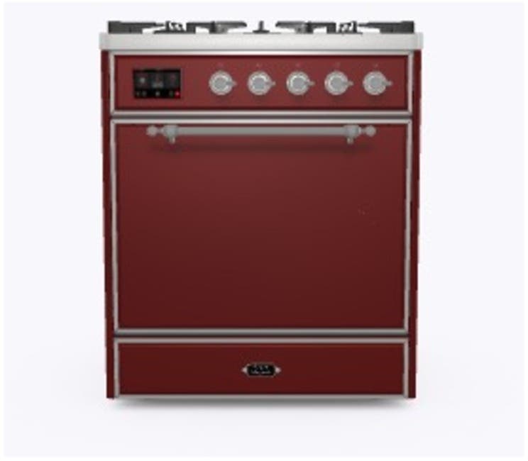 Ilve UM30DQNE3BUCLP Liquid Propane In Burgundy W/ Chrome Trim