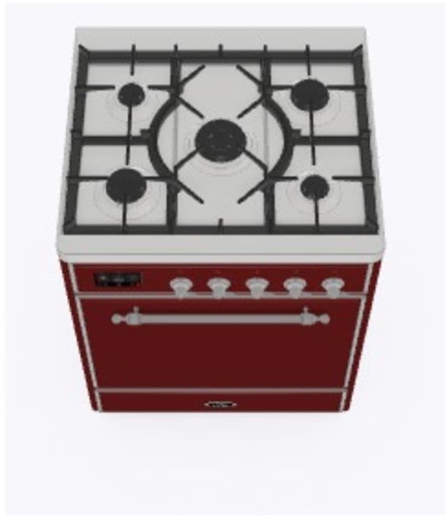 Ilve UM30DQNE3BUCLP Liquid Propane In Burgundy W/ Chrome Trim