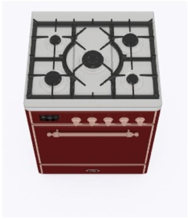 Ilve UM30DQNE3BUP Natural Gas In Burgundy W/ Copper Trim