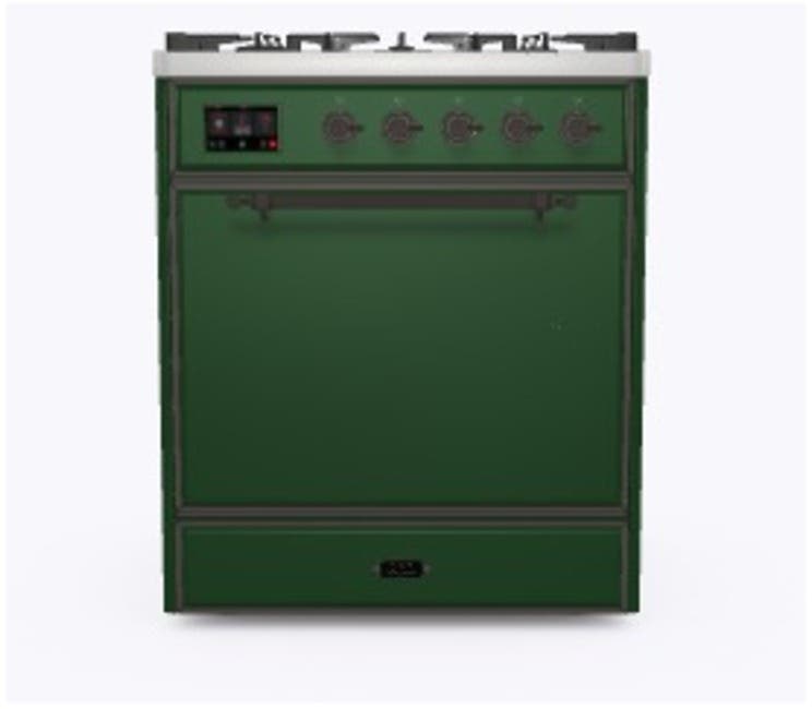 Ilve UM30DQNE3EGBLP Liquid Propane In Emerald Green W/ Bronze Trim