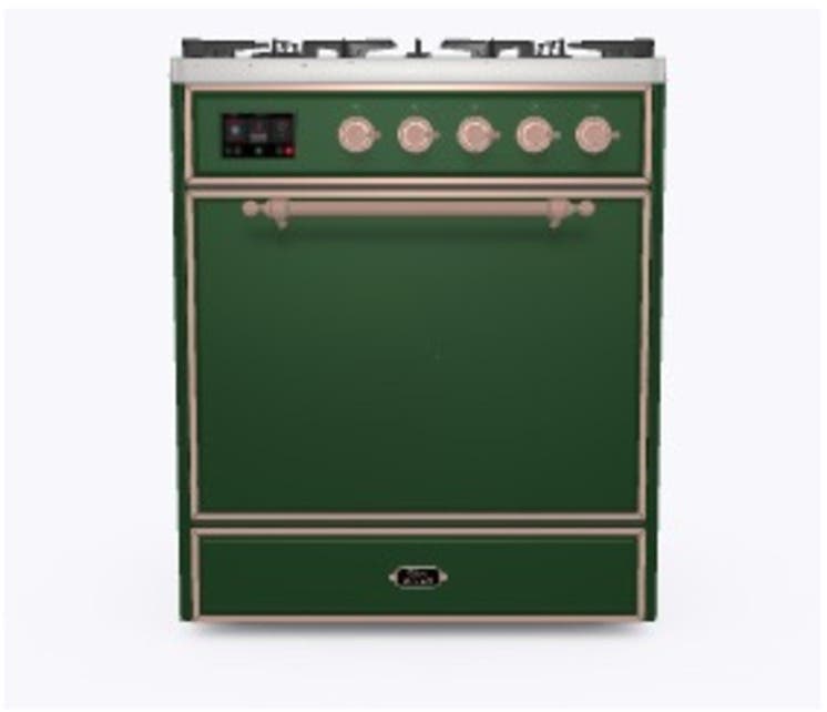 Ilve UM30DQNE3EGP Natural Gas In Emerald Green W/ Copper Trim