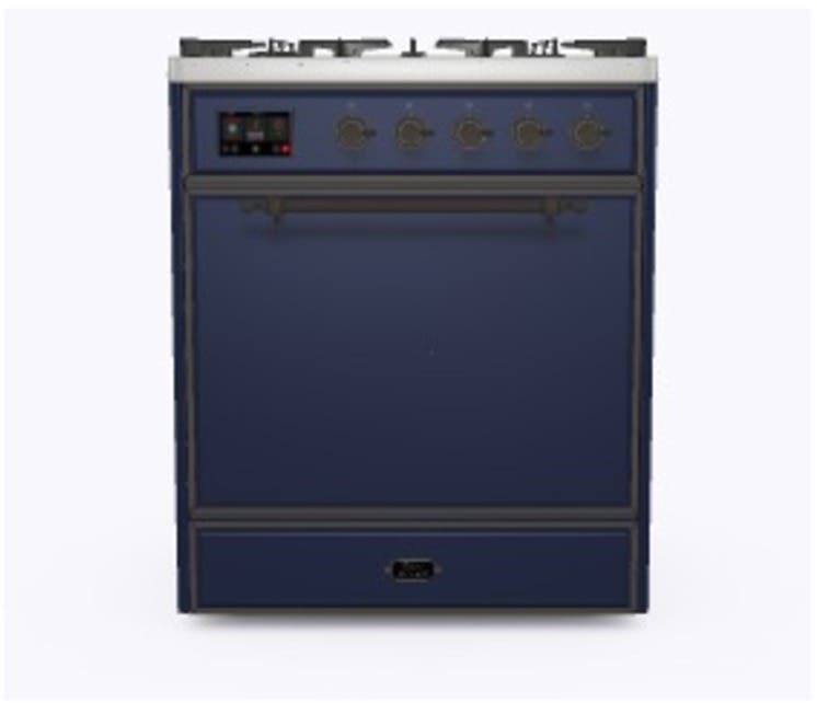Ilve UM30DQNE3MBB Natural Gas In Midnight Blue W/ Bronze Trim