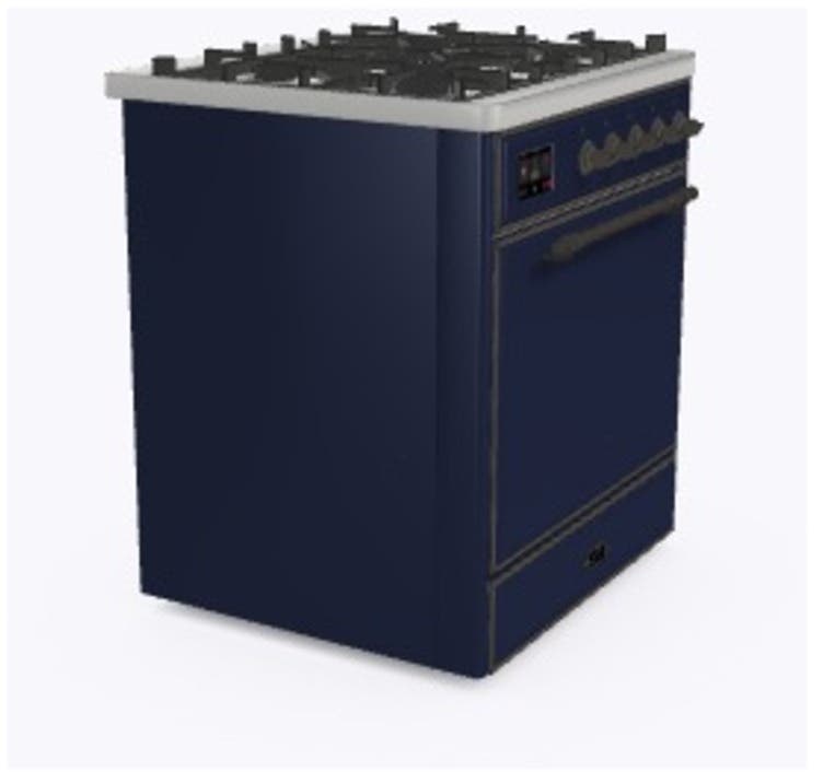 Ilve UM30DQNE3MBB Natural Gas In Midnight Blue W/ Bronze Trim