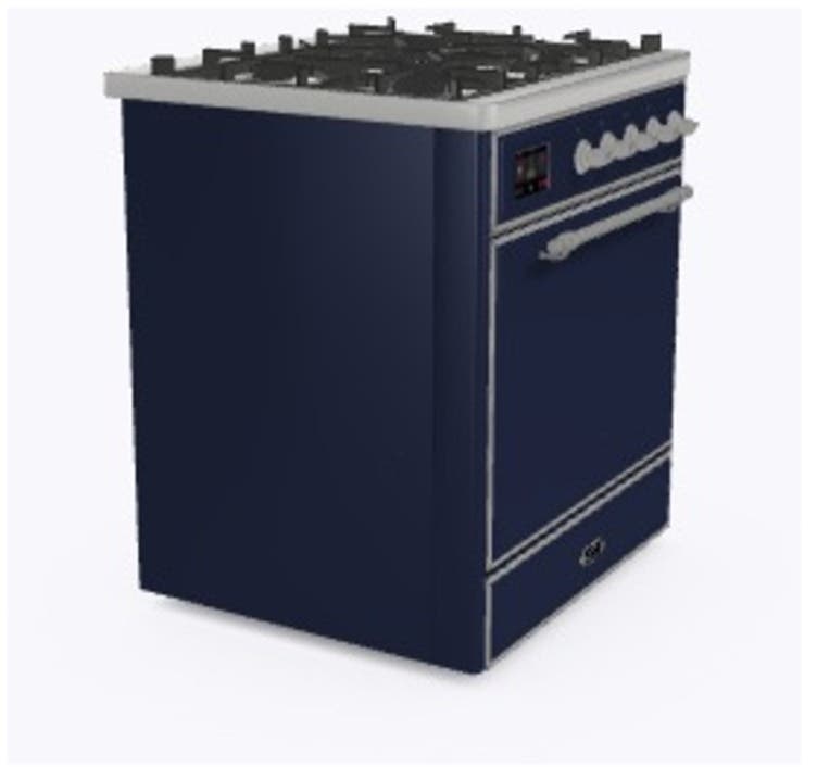 Ilve UM30DQNE3MBC Natural Gas In Midnight Blue W/ Chrome Trim