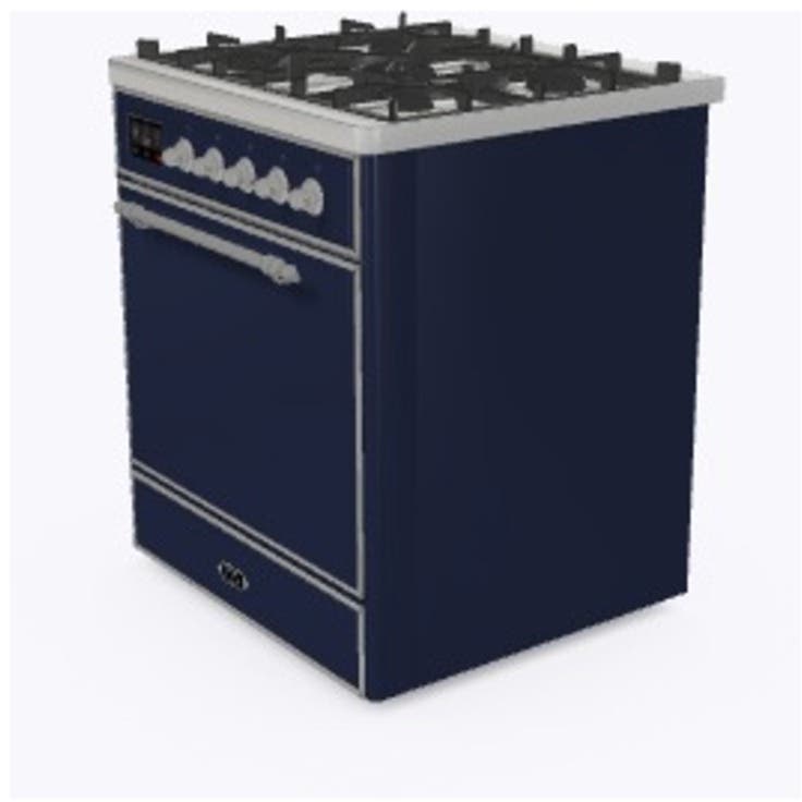 Ilve UM30DQNE3MBC Natural Gas In Midnight Blue W/ Chrome Trim