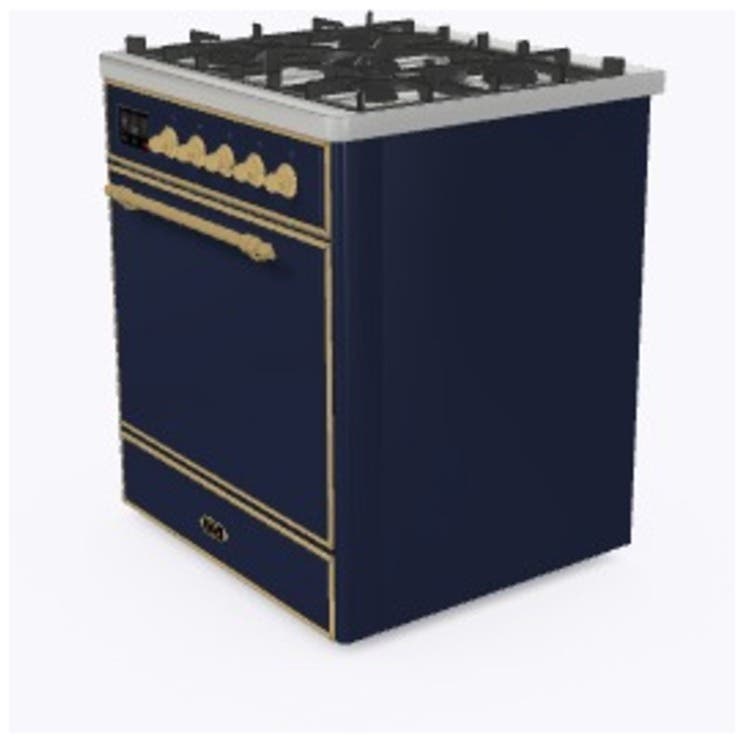 Ilve UM30DQNE3MBG Natural Gas In Midnight Blue W/ Brass Trim