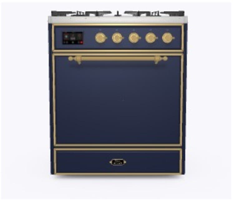 Ilve UM30DQNE3MBGLP Liquid Propane In Midnight Blue W/ Brass Trim