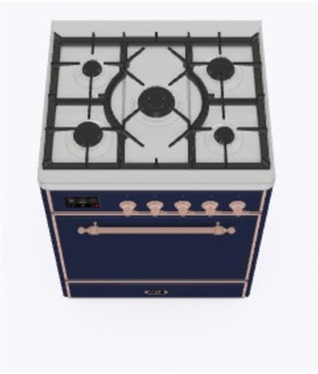 Ilve UM30DQNE3MBPLP Liquid Propane In Midnight Blue W/ Copper Trim