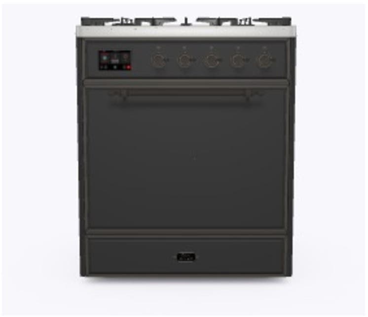 Ilve UM30DQNE3MGB Natural Gas In Matte Graphite W/ Bronze Trim