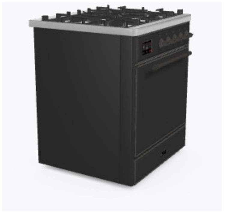 Ilve UM30DQNE3MGB Natural Gas In Matte Graphite W/ Bronze Trim