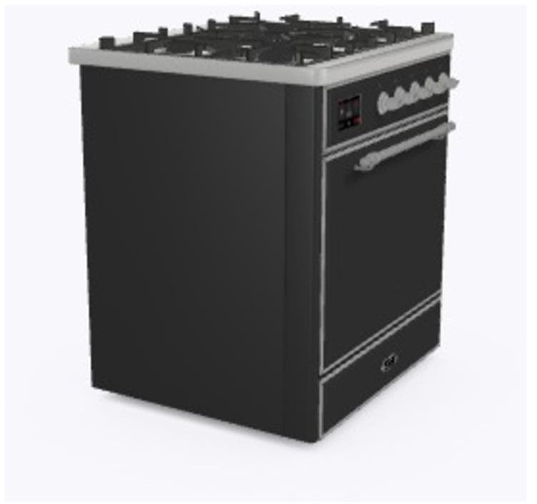 Ilve UM30DQNE3MGC Natural Gas In Matte Graphite W/ Chrome Trim