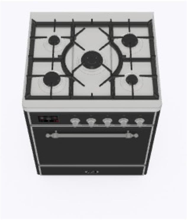 Ilve UM30DQNE3MGCLP Liquid Propane In Matte Graphite W/ Chrome Trim