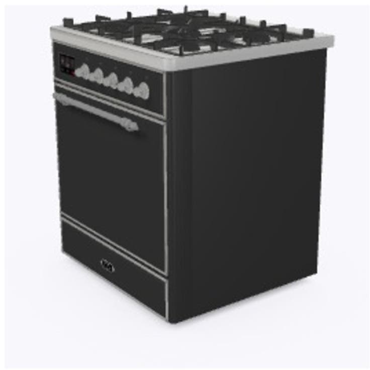 Ilve UM30DQNE3MGCLP Liquid Propane In Matte Graphite W/ Chrome Trim
